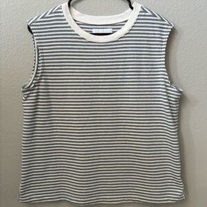 Current/Elliott Collins Striped Knit Tank Coastal Vacation Sailing Nautical Swim